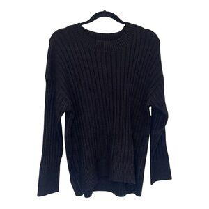 Sanctuary NWT Black Ribbed Crew Neck Sweater